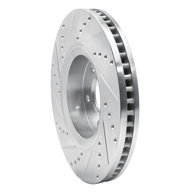 Infiniti FX45 Brake Rotor (1) - Front Right - R1 Concepts - Drilled & Slotted - Silver - `05-`14